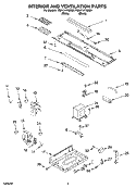 INTERIOR AND VENTILATION PARTS Diagram and Parts List for YMH1141XMB0  Whirlpool Microwave