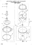 AGITATOR, BASKET AND TUB Diagram and Parts List for RAB4132AL1  Roper Washer
