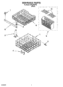 DISHRACK PARTS, OPTIONAL PARTS (NOT INCLUDED) Diagram and Parts List for DU810SWPU2  Whirlpool Dishwasher