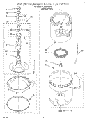 AGITATOR, BASKET AND TUB Diagram and Parts List for 6LSS5232DQ2  Whirlpool Washer
