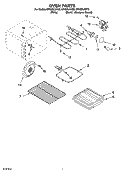 OVEN PARTS, MISCELLANEOUS PARTS Diagram and Parts List for GR450LXHT2  Whirlpool Range