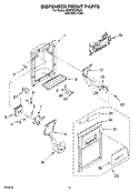 DISPENSER FRONT PARTS Diagram and Parts List for GD5YHAXNL01  Whirlpool Refrigerator