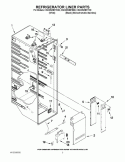 REFRIGERATOR LINER PARTS Diagram and Parts List for KSC23W8EYY00  KitchenAid Refrigerator