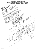 CONTROL PANEL PARTS Diagram and Parts List for GHW9250ML2  Whirlpool Washer