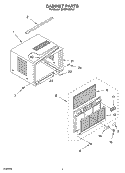 CABINET PARTS Diagram and Parts List for MACM102XL0  Whirlpool Air Conditioner