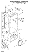 REFRIGERATOR LINER PARTS Diagram and Parts List for 6GD25DCXHS05  Whirlpool Refrigerator