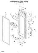 REFRIGERATOR DOOR PARTS Diagram and Parts List for 7ED0GTQXMQ00  Whirlpool Refrigerator
