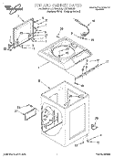 TOP AND CABINET Diagram and Parts List for LCR7244DZ5  Whirlpool Washer