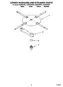 LOWER WASHARM AND STRAINER PARTS Diagram and Parts List for KUDP02IRBL1  KitchenAid Dishwasher