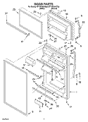DOOR Diagram and Parts List for ET1MTMXKQ00  Whirlpool Refrigerator