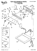 TOP AND CONSOLE PARTS Diagram and Parts List for 3XLER5437KQ3  Whirlpool Dryer
