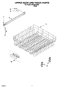UPPER RACK AND TRACK PARTS Diagram and Parts List for KUDJ02CRBS2  KitchenAid Dishwasher