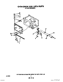 OVEN DOOR AND LATCH Diagram and Parts List for MS1600XW0  Whirlpool Wall Oven