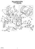 BULKHEAD PARTS Diagram and Parts List for 7MRGX4634MQ0  Roper Dryer