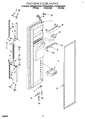 FREEZER DOOR Diagram and Parts List for 4YED25DQAB01  Whirlpool Refrigerator