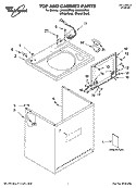 TOP AND CABINET PARTS Diagram and Parts List for LSN3000PW0  Whirlpool Washer