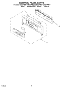 CONTROL PANEL PARTS Diagram and Parts List for GBS307PDB11  Whirlpool Wall Oven