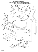 MANIFOLD PARTS Diagram and Parts List for SF3020EKQ1  Whirlpool Range