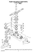 PUMP AND SPRAY ARM PARTS Diagram and Parts List for CDB4000TQ0  Whirlpool Dishwasher