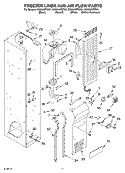 FREEZER LINER AND AIR FLOW Diagram and Parts List for KSSS48FKW01  KitchenAid Refrigerator
