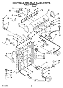 CONTROLS AND REAR PANEL PARTS Diagram and Parts List for 8TLSQ8533LT1  Whirlpool Washer