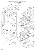REFRIGERATOR LINER Diagram and Parts List for 3XART700F00  Whirlpool Refrigerator