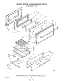 OVEN DOOR AND BROILER Diagram and Parts List for SF314PSRW0  Whirlpool Range