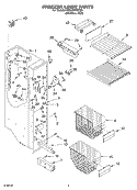 FREEZER LINER PARTS Diagram and Parts List for KSRJ25IMST00  KitchenAid Refrigerator