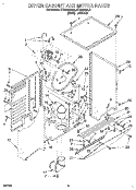 DRYER CABINET AND MOTOR Diagram and Parts List for RTE5243BW0  Roper Washer Dryer Combo