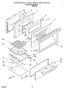 OVEN DOOR AND BROILER Diagram and Parts List for SF330PEWW7  Whirlpool Range