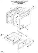 DOOR AND DRAWER Diagram and Parts List for RF3661XDW0  Whirlpool Range