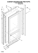CABINET AND BREAKER TRIM PARTS Diagram and Parts List for KBLC36FMS02  KitchenAid Refrigerator