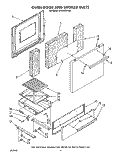 OVEN DOOR AND BROILER Diagram and Parts List for SF0100ERW8  Whirlpool Range