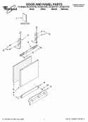 DOOR AND PANEL PARTS Diagram and Parts List for DU1301XTVQ1  Whirlpool Dishwasher