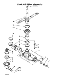 PUMP AND SPRAY ARM Diagram and Parts List for DU8100XX0  Whirlpool Dishwasher