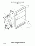 DOOR AND LATCH PARTS Diagram and Parts List for IUD9500WX0  Whirlpool Dishwasher