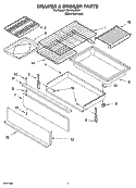 DRAWER & BROILER PARTS Diagram and Parts List for GS445LEMS1  Whirlpool Range