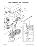 CASE, GEARING AND PLANETARY Diagram and Parts List for KG25H0XCL5  KitchenAid Mixer