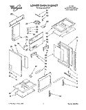 LOWER OVEN CABINET Diagram and Parts List for SS373PEX1  Whirlpool Range