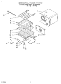 INTERNAL OVEN Diagram and Parts List for KEMS377BWH1  KitchenAid Wall Oven