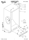 CABINET PARTS Diagram and Parts List for EV200FZRQ00  Whirlpool Freezer