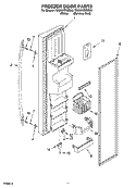 FREEZER DOOR PARTS Diagram and Parts List for 7GS6SHEXMS00  Whirlpool Refrigerator