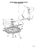 UPPER WASH AND RINSE Diagram and Parts List for KUDA230YWH1  KitchenAid Dishwasher