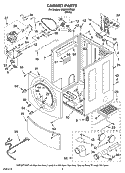 CABINET PARTS Diagram and Parts List for MED9600SQ0  Maytag Dryer