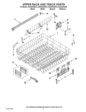 UPPER RACK AND TRACK PARTS Diagram and Parts List for KUDS30IXBL8  KitchenAid Dishwasher