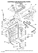CONTROLS AND REAR PANEL PARTS Diagram and Parts List for NTW5640TQ0  Whirlpool Washer