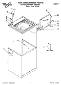 TOP AND CABINET PARTS Diagram and Parts List for LBR5432PT2  Whirlpool Washer