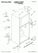 CABINET PARTS Diagram and Parts List for KTRC22KVSS01  KitchenAid Refrigerator