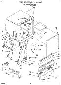 TUB ASSEMBLY Diagram and Parts List for DU900PCDQ0  Whirlpool Dishwasher