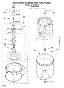 AGITATOR, BASKET AND TUB Diagram and Parts List for 3RLSQ8533JQ0  Whirlpool Washer